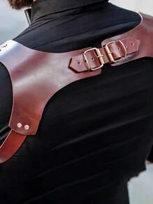 Fashion Men's Backpack, PU Leather Texture, Gothic Style Body Shaping, Easy To Match With Jeans, Daily Essentials