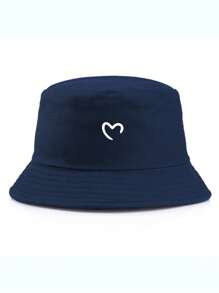 1 pièce Chapeau seau en forme de cœur unisexe, casquette de protection solaire décontractée pour l'extérieur