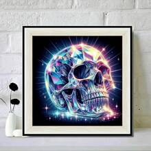 Kit de peinture diamant 5D pour adultes, série crâne en points diamant ronds, artisanat de gemme pour débutants, décoration murale