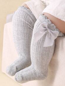 5 Pairs Of Knee-High Socks For Baby Girls Decorated With Bows, Princess-Style Long Socks For Toddlers, Cute Socks For Girls.Available In Multiple Color Combinations, Including Red, White, Black, Pink And Gray. - Multicolor - View 3