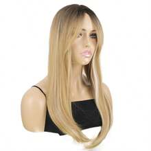 Hair Toppers For Women Clip In Hair Topper With Bangs 360 3D Cover Clip In Bangs 20Inch Long Straight Synthetic Wiglets Hairpieces For Thinning Hair Ombre Blonde - OmbreBlonde - View 5