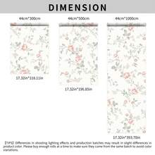 1 卷优雅法式清新碎花图案自粘墙纸，浅粉色花卉枝叶图案墙贴，即撕即贴，防水乙烯基接触纸，可撕可拉，拆卸不留胶，非常适合居家卧室、客厅 - 彩色 - 查看 5