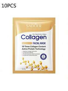 1/3/5/10片装胶原蛋白面膜，保湿补水，柔滑肌肤，改善干燥，面部护理，修复肌肤，舒缓肌肤，减少细纹，护肤，改善干燥粗糙 - 彩色 - 查看 14