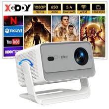 XGODY Proyector inteligente Android 11, 18000LMS, 1080p, 4K, 3D, 5G, WiFi, enfoque automático, video, cine en casa, BT 5.2