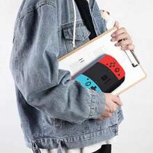 Estuche de lápices de una capa con estampado de consola de juegos - Negro - Ver 4