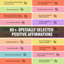 HIONXMGA 瓶中 60 条积极肯定信息 - 自我护理派对用品套装，带来每日灵感、放松和正念。送给情侣、她、他、妈妈的贴心礼物（生日、圣诞节、周年纪念日、情人节、母亲节的纪念品） - 彩色 - 查看 4