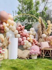 Bộ trang trí cổng bóng bay 149 quả màu pastel - Màu hồng nhạt, trắng ngà và trung tính theo phong cách Boho, phù hợp cho tiệc mừng em bé, tiệc cưới, sinh nhật, kỷ niệm, tiệc tiết lộ giới tính, lễ rửa tội, lễ đính hôn, lễ tốt nghiệp, Ngày của Mẹ, phông nền chụp ảnh, trang trí tiệc theo chủ đề Boho (Bóng bay màu hồng nhạt) - Nhiều màu - Xem 5