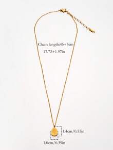 1 chiếc vòng cổ mặt hình giọt nước hình hoa hồng lãng mạn mạ thép không gỉ 18K thanh lịch dành cho nữ, không gây dị ứng, đa năng để đeo hàng ngày, tiệc tùng, hẹn hò, đi nghỉ - Vàng - Xem 4