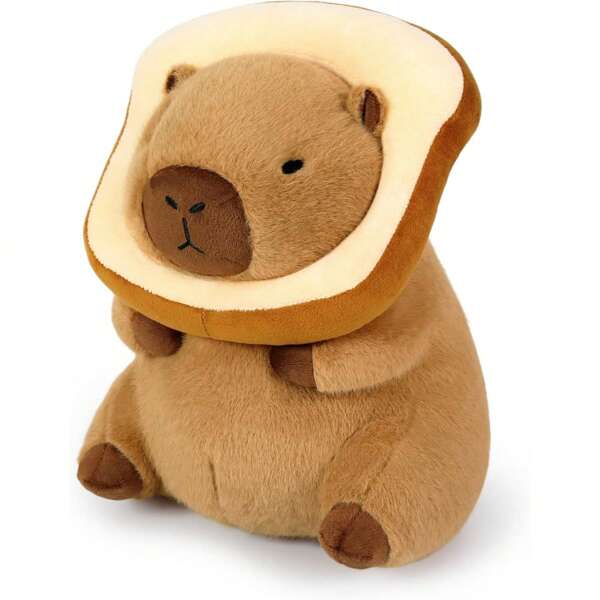 Capybara Plush Toys, Cute Capybara Plush Toys, Soft Capybara Plush Toys, Lovely Capybaras Paired With Bread Slices, Toy Gifts, Holiday Presents, Plush Toy Gifts Suitable For Both Children And Adults.