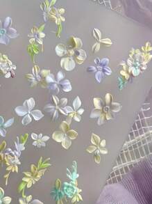 1Pc 3D Carved Spring Flower Transparent Silicone Nail Art Mold Reusable Nail Decoration DIY Template Craft Mold With Intricate Floral Design
