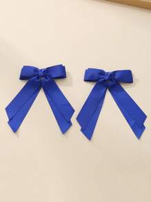 2 piezas Clips de pelo con lazo de textura dulce de moda para niñas