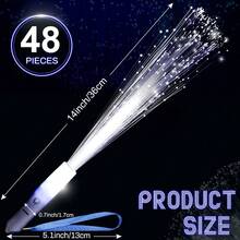 36pcs/48pcs Set LED Pink/White/Red Fiber Optic Lightstick - Party Supplies For Singles, Wedding Glow Party Favors, Suitable For Christmas, Birthday, Wedding, Concert, Bar, Halloween, New Year Party Gifts - 白色 - 查看 5