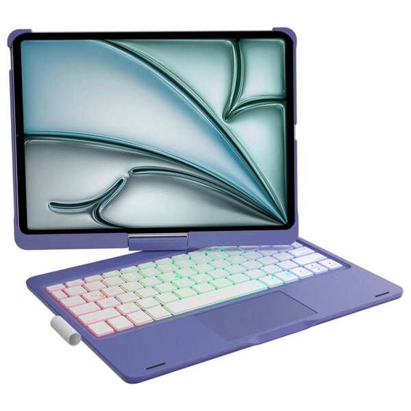 kolude IPad 10th Generation Case With Keyboard 10.9" & IPad 11th (A16) & IPad Air 11 (M3/M2), Multi Trackpad, 360 Swivel & Rainbow Backlit For IPad Air 5th/4th,IPad Pro 11 4th/3rd/2nd/1st