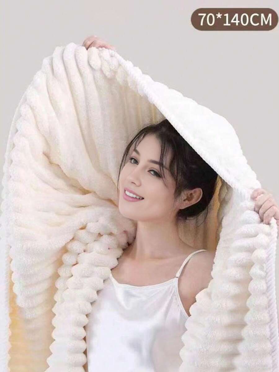 1 件纯色珊瑚绒加厚浴巾，大号浴袍，柔软吸水不掉毛，男女通用家居浴袍 - 彩色 - 查看 1