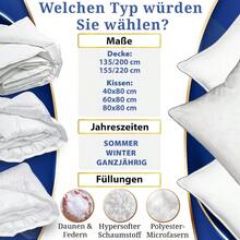 KING SIZE DREAM Kopfkissen Konfigurator Premium Hotel Kissen 40x80 Für Seiten and RückenSchläfer Nkenstützend ergonomisch and AntiAllergisch Gröbe wählbar Kissen and Pillow - KISSEN40X80 - Übersicht 5