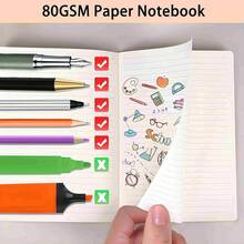 5 Packs Lined Kraft Notebooks Lined, Notebooks, Kraft Soft Cover Composition Notebook Bulk, Classroom Notepad, Bulk Journals Women, Ruled Subject Notebooks, Travel Diary, Journals Memo, Thickened Paper 30 Sheets 60 Pages Students, Office, School Supplies - 10 多色 - 查看 6