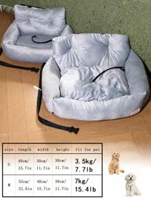 1pc Detachable Pet Car Seat Cushion, Suitable For All Seasons, Pet Car Seat, Pet Bed, With Leash, Fit For Medium & Small Cats And Dogs