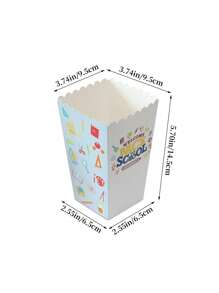 2 Peças Bandejas de Pipoca de Volta às Aulas com Elemento de Papelaria - Caixa de Doces Perfeita para Noites de Cinema, Aniversários, Casamentos e Comemorações Feriados - Recipientes de Lanche de Papel Durável para Doces, Lanches (Estilos Variados) Suprimentos Escolares Volta às Aulas Itens Essenciais Escolares Coisas de Escola