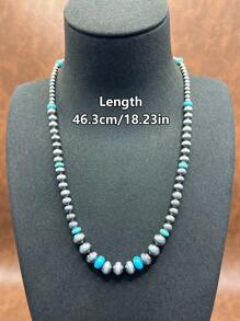 Vintage Western Style Faux Pearl Beaded Necklace, Suitable For Women And Girls To Match Daily Outfits, Party Accessories, Jewellery, Gift For Family/Friends/Yourself