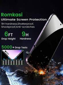(4合1) 隱私螢幕保護貼，適用於 iPhone 14 Pro Max 6.7 吋，包含 2 片相機鏡頭保護貼，防偷窺鋼化玻璃膜，耐刮、觸控靈敏，適用於 iPhone 17、16 Pro Max、16+、16 Pro、15 Pro Max、15 Pro、15+、14 Pro、14+、13 Pro Max、13 Pro、13、12、11，黑色邊框，相容手機殼 - 黑色 - 查看 3