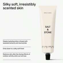 Loción corporal para mujeres y hombres Salt & Stone | Hidrata, nutre y suaviza la piel | Restaura la piel seca | De absorción rápida | Libre de crueldad y vegano (100 ml) (Sándalo y vetiver)