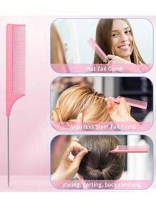 6pcs Hair Comb Set: Wet & Dry Curling Brush, Suitable For Natural 3/4 Abc Curls; Ultra-Fine Spray Bottle Hair Brush, Rat-Tail Comb, Edge Comb. Hair Styling Tools For Thick & Thin Hair Care, Hair Styling Kit, Hair Tool Kit, Hairstyling Set