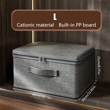 1pc Cationic Soft Cover Storage Box, Household Wardrobe Folding Storage Box For Clothes, Document And Certificate Organization Storage Box, Storage Box For Items - Dark Grey - View 16