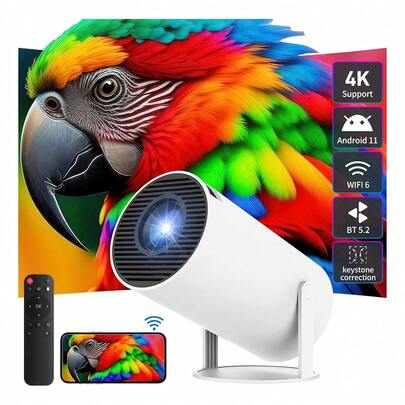Hy300 Mini Proyector Profesional Wifi Android11,home Proyectores Baratos ,4k 1080p Full Hd.proyector Led Con Corrección Automáticahorizontal, Proyector Giratorio De 180°parateléfono