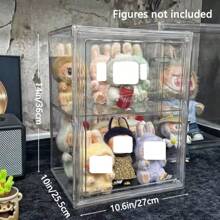 Acrylic Display Case For Collectibles Clear Display Case For Labubu Pop Figures Adjustable Display Case With Magnetic Door