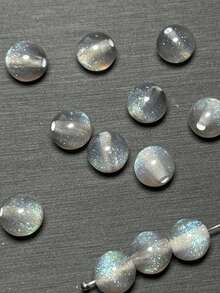 50 件梦幻春夏银河闪光圆形树脂珠，DIY 手链首饰制作用品