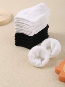 10 par ciepłych, krótkich skarpetek dla niemowląt na jesień i zimę, grube skarpetki frotte dla noworodków, urocze, jednokolorowe skarpetki dla maluchów. Proste i swobodne, termiczne skarpetki dla niemowląt, skarpetki zimowe.