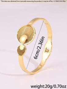 1 pieza de pulsera ovalada de acero inoxidable de lujo ligero y elegante, abierta, joyería representativa elegante y de moda, apta para uso diario y como regalo para fiestas