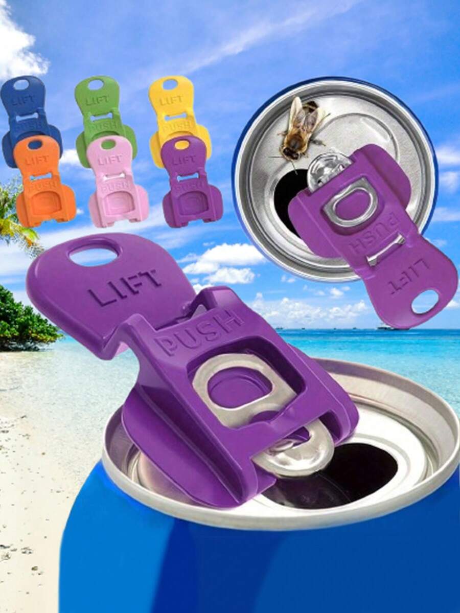 12pcs Colorful Beverage Can Openers, Beverage Sealing Lids, Bottle Openers, Dust And Insect Proof, Suitable For Soda, Beer, Cola, Parties, Barbecues, Beaches And Other Occasions To Prevent Insects, Bees And Dust From Entering.
