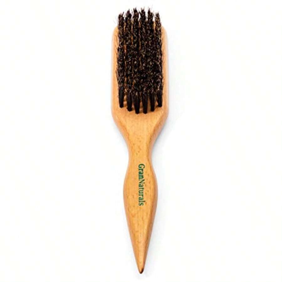 GranNaturals Boar Bristle Slick Back Hair Brush For Sleek Ponytail Bun And Smoothing Baby Hairs Flyaways Edge Control Backcombing And Teasing Hairbrush With Wide Rat Tail For Sectioning And Parting - as pic - View 1