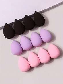 [12pcs Water-Absorbent Makeup Sponges] 12pcs Latex-Free, Water-Absorbent Polyurethane Makeup Sponges - Suitable For Liquid, Cream, And Powder Foundations - Available In Multiple Colors - Multicolor - View 4