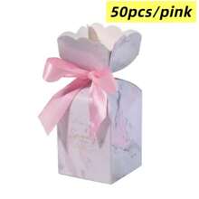 50pcs European Style Creative Wedding High-End Small Gift Box Packaging Fish Tail Vase Box Empty Box Wedding Candy Box Candy Gift Box Material Delicate Printing Clear Card Toughness High