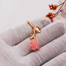 1 peça/lote pingente banhado a ouro em aço inoxidável com rosas 3D (colar/broche/brincos) - Achados exclusivos de joias vintage faça você mesmo para acessórios de vestuário, fornecimento em massa