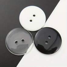 100pcs Plastic Resin Buttons Sewing Buttons Scrapbooking Buttons Decorative Buttons 2-Hole Buttons For Crafts Arts & Crafts Supplies Clothes Buttons Sewing & Knitting Supplies. (Color: Black, White, Transparent)