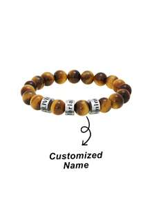1pc Customized Men's Adjustable Bracelet With Name, Gift For Dad, Customized With Father's/Child's Name, Father's Day Gift, Anniversary Gift, Easter Gift, Thanksgiving Gift