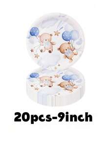 68 Piece Set,Made Of Materials, Including Disposable Paper Plates, Pink Blue Goodnight Bear Themed Paper Plates, 7-Inch Paper Plates, 9-Inch Cardboard, Disposable Party Plates, Materials, Paper Plates, Party Accessories, Party Decorations, Dessert Plates, Used For Parties, Gatherings, Barbecues, Picnics, Camping, Mother Gifts, Birthday Themed Parties And Cutlery Sets, Plates, Tissues, Paper Cups, Home Decor, Holiday Supplies, Children's Gifts, Disposable Paper Plates