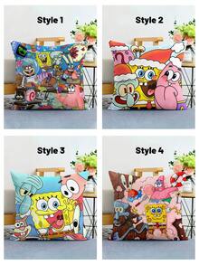 SpongeBob SquarePants SpongeBob: Big Star Plush Pillow, Cute Cartoon Cushion, Sofa Decor, Car Lumbar Support, Birthday Gift, School Decoration, Dorm Decor, Back To School Home Decor, Room Decoration, School Supplies - Multicolor - View 2