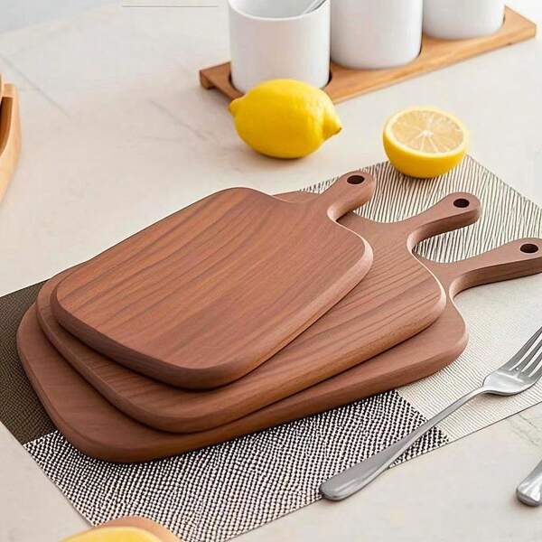 1 pezzo/2 pezzi Tagliere in legno di paulonia, tagliere da cucina per formaggi, adatto per tagliare carne, pizza, formaggi, pane, verdure e frutta, tagliere da cucina in legno con manico, strumento da cucina durevole ed elegante