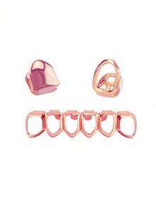 1 Set Perhiasan Gigi Hip Hop Kombinasi Matte Solid & Full Hollow, Dapat Disesuaikan Sendiri, Hadiah Dekorasi Pesta/Festival untuk Wanita, Properti Panggung Lucu - MultiWarna - View 7