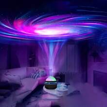 1pc USB Powered Starry Sky And Ocean Wave Projector - 7 Color Modes, USB Powered Night Light With 7 Pattern Options, Suitable For Bedroom, Game Room, Home Theater Decor - An Ideal Gift For Weddings, Loved Ones
