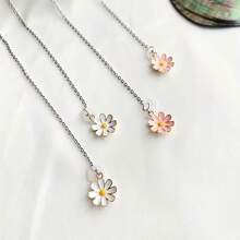 Titanium Steel Anti-Lost Earphone Necklace & Keychain Floral Decor - Suitable For AirPods Pro, Fashionable Unisex Durable Daily Accessory