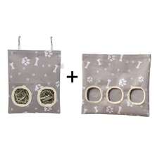 ITANDME Heu-Futterbeutel für Kaninchen mit drei/zwei Löchern, bissfest, Heu-Halter für Meerschweinchen - Große Kapazität & Leicht zu reinigen - Süße Formen kleintier-Futterbeutel für Meerschweinchen, Kaninchen, Chinchillas