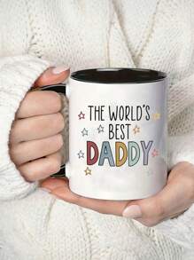 1 个 11 盎司个性化“世界上最好的爸爸”马克杯，彩色星星设计，可重复使用，仅手洗，完美的父亲节咖啡或茶礼物，茶杯 | 彩色马克杯 | 可重复使用的马克杯，四季皆宜，爸爸咖啡杯，返校，夏季水瓶，适用于冷热饮品 - 彩色 - 查看 4