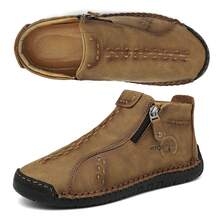 Women Oxford Ankle Boots Lace Up Design Non Slip Sole - 棕色 - 查看 6