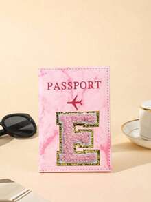 1 chiếc Vỏ hộ chiếu du lịch chữ A-Z, Vỏ hộ chiếu họa tiết PU có thiết kế bản đồ, Vỏ hộ chiếu màu hồng, Vỏ hộ chiếu cho chuyến công tác - Hồng - Xem 13