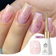 Mtssii 10毫升二合一闪粉橡胶底胶指甲油粉色牛奶金箔亮片底油可卸半永久UV LED自流平美甲油胶美甲用品 - 彩色 - 查看 12